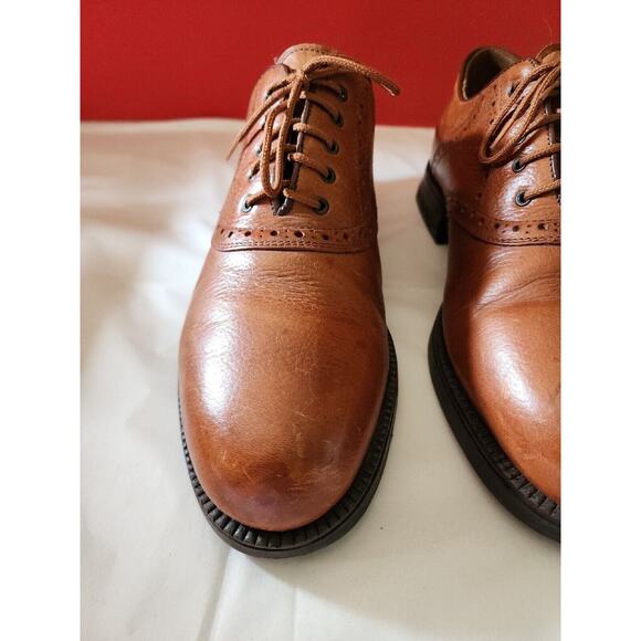 Johnston & Murphy Passport Dress-Shoes Mens 10 M Italian Leather Cap-Toe Brown main image 4
